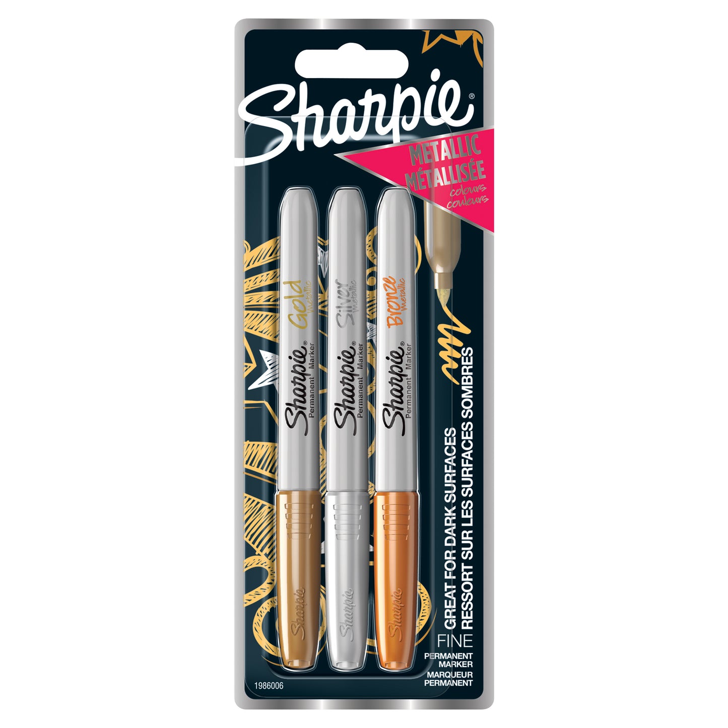 Metallic Markers - Set of 3