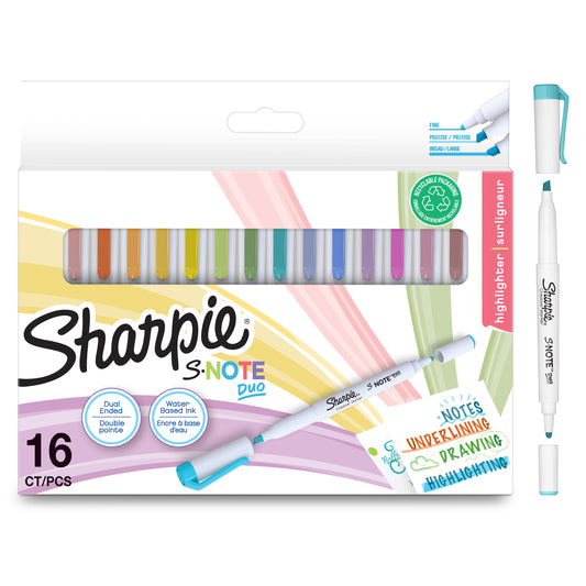 S-Note DUO Highlighter Pens - Set of 16