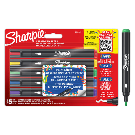 Acrylic Markers - Brush Tip - Set of 5
