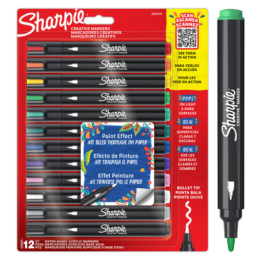Acrylic Markers - Bullet Tip - Set of 12