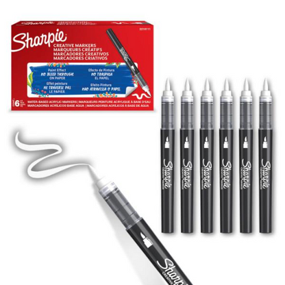 Acrylic Markers - Brush Tip - BOX OF 6