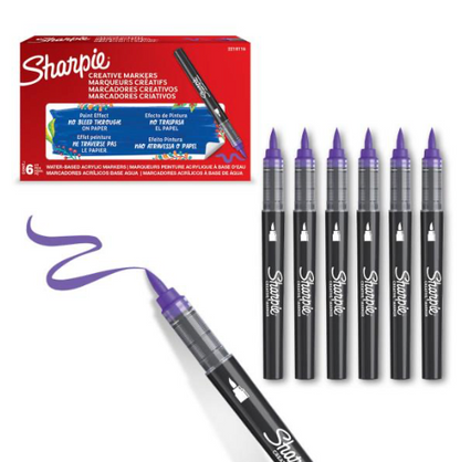 Acrylic Markers - Brush Tip - BOX OF 6