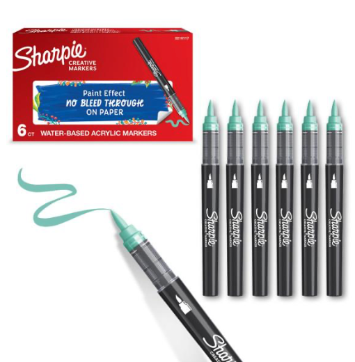 Acrylic Markers - Brush Tip - BOX OF 6